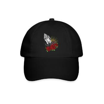 Skelett betendende hände dark Art - Baseballkappe - Schwarz/Schwarz - Vorne