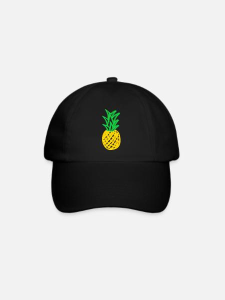 Ananas - Baseballkappe - Schwarz/Schwarz
