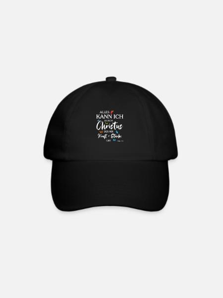 Jesus - Alles kann ich durch Christus - Christlich - Baseballkappe - Schwarz/Schwarz