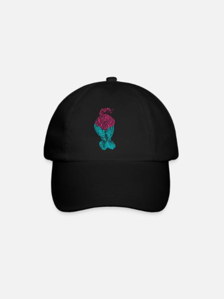 Bunter Vogel - Baseballkappe - Schwarz/Schwarz