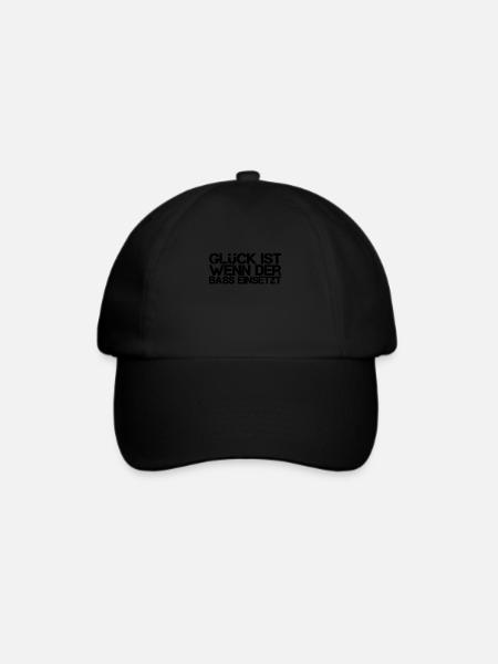 Glück ist wenn des Bass einsetzt - Baseballkappe - Schwarz/Schwarz