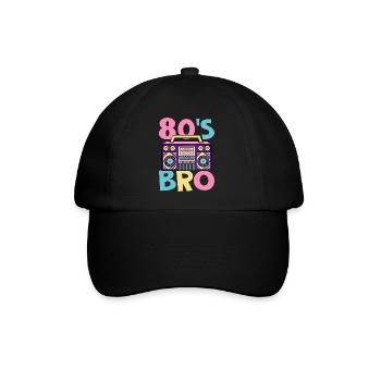Party Achtziger Jahre 80er Bro Mottoparty 80´s - Baseballkappe - Schwarz/Schwarz - Vorne