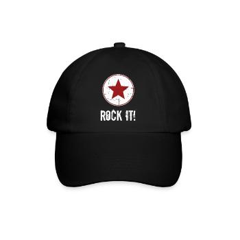 Rock It! Punk Rock Geschenk - Baseballkappe - Schwarz/Schwarz - Vorne