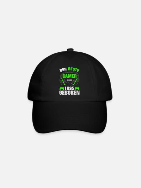 Gamer Geschenk Gaming Geburtstag 1995 Geboren - Baseballkappe - Schwarz/Schwarz
