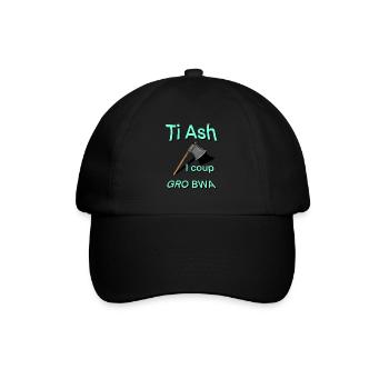 Ti ash i coup gro bwa Sprichwort kreolisch 974 - Baseballkappe - Schwarz/Schwarz - Vorne