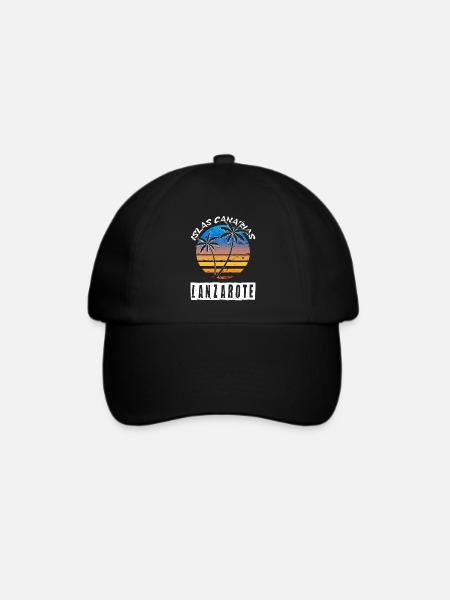 Lanzarote Sommer Sonne Strand Meer Palmen - Baseballkappe - Schwarz/Schwarz
