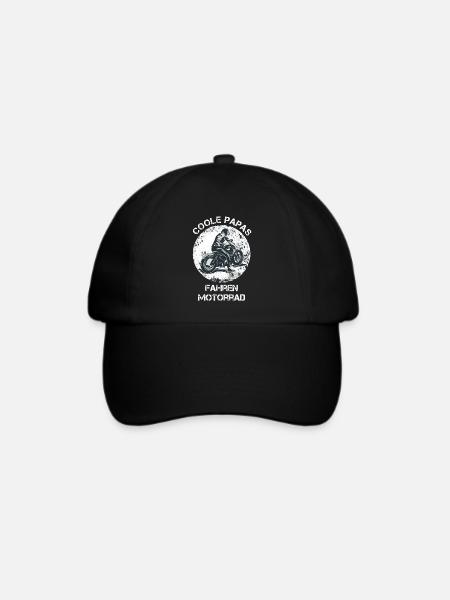 Cooler Motorrad Papa - Baseballkappe - Schwarz/Schwarz