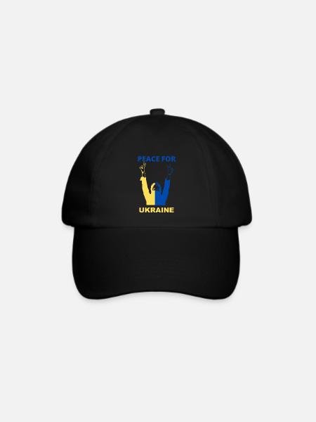 PEACE FOR UKRAINE - Baseballkappe - Schwarz/Schwarz