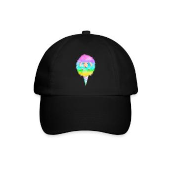 Zuckerwatte Schaf - Baseballkappe - Schwarz/Schwarz - Vorne