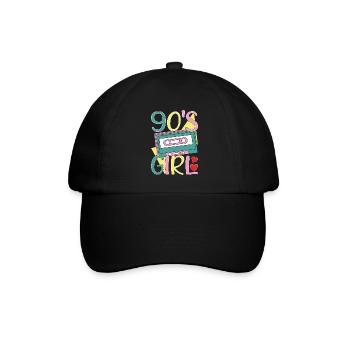 90er Party 90 s - Baseballkappe - Schwarz/Schwarz - Vorne