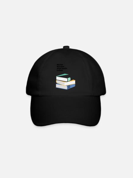 Bücher und Leben - Baseballkappe - Schwarz/Schwarz