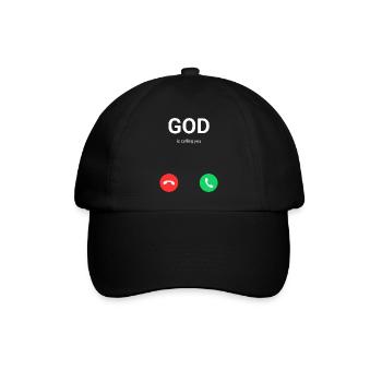 Gott ruft dich – eingehender Anruf - Baseballkappe - Schwarz/Schwarz - Vorne