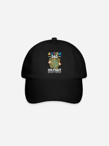 Autist Autismus Vater Autistisch - Baseballkappe - Schwarz/Schwarz