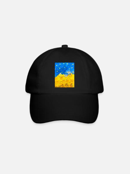 Stiefmütterchen. Bild von Blumen. Flagge der Ukraine. UA Kunst - Baseballkappe - Schwarz/Schwarz