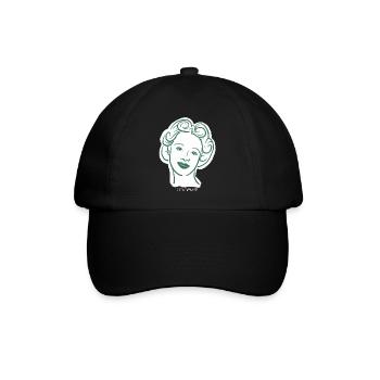 30er Jahre / Frau Porträt / Frauenpower / minavi - Baseballkappe - Schwarz/Schwarz - Vorne