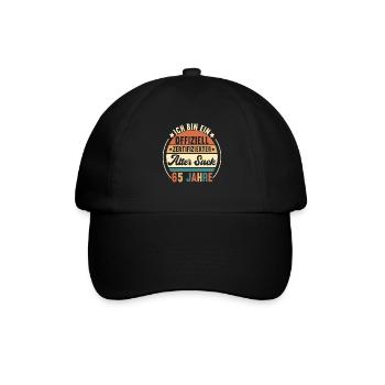 65. Geburtstag 65 Jahre - Baseballkappe - Schwarz/Schwarz - Vorne