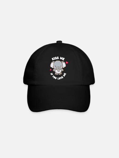 süßes Kinderdesign mit Elefant - Baseballkappe - Schwarz/Schwarz