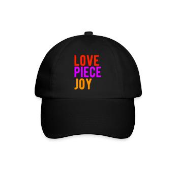 love piece joy - Baseballkappe - Schwarz/Schwarz - Vorne