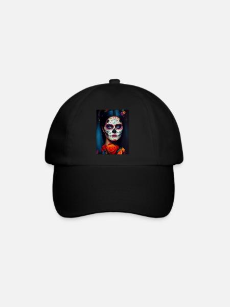 Dia de los muertos, Day of death, Tag der Toten - Baseballkappe - Schwarz/Schwarz