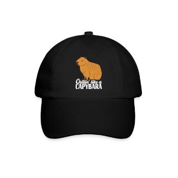 Capybara - Baseballkappe - Schwarz/Schwarz - Vorne