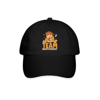 Nachtschicht Nachtdienst - Baseballkappe - Schwarz/Schwarz - Vorne