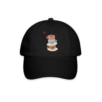Kaffeezeit 2 - Baseballkappe - Schwarz/Schwarz - Vorne