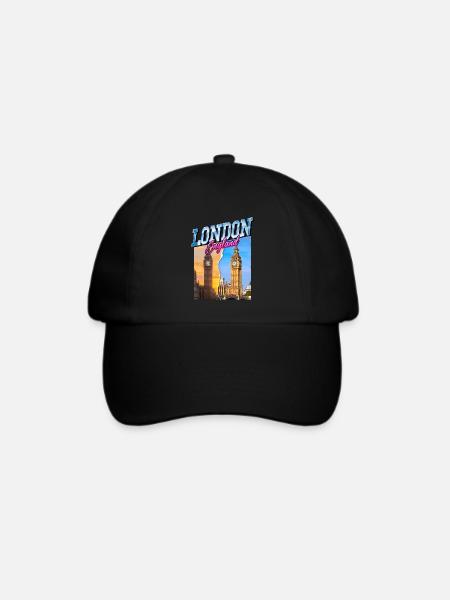 London England UK Stadt Skyline Vintage Retro - Baseballkappe - Schwarz/Schwarz