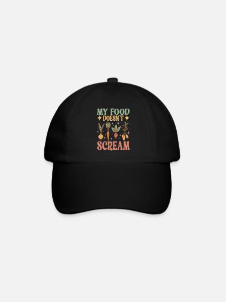 Vegan Vegetarier - Baseballkappe - Schwarz/Schwarz