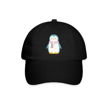 Pinguin Punkte skandinavisch Kinderzimmer Kinder - Baseballkappe - Schwarz/Schwarz - Vorne