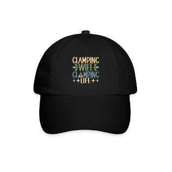 Glamping Glamper - Baseballkappe - Schwarz/Schwarz - Vorne