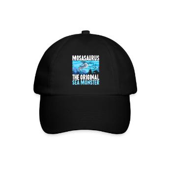 Mosasaurus Dinosaurier - Baseballkappe - Schwarz/Schwarz - Vorne