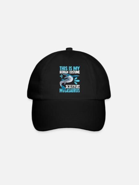 Mosasaurus Dinosaurier - Baseballkappe - Schwarz/Schwarz