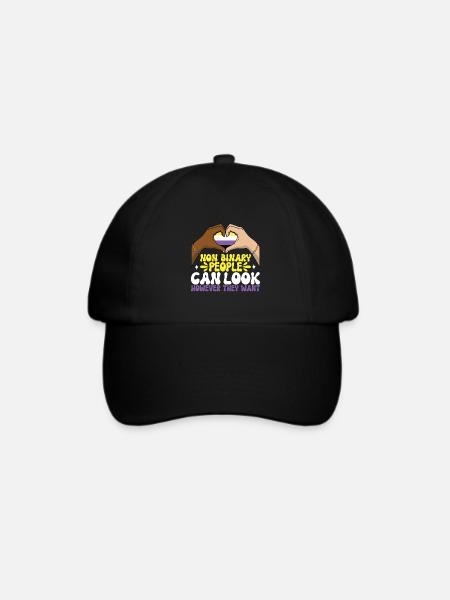 Non Binary Pride Genderqueer - Baseballkappe - Schwarz/Schwarz