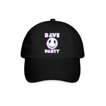Rave Rave Musik Festival Disco - Baseballkappe - Schwarz/Schwarz - Vorne