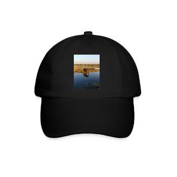 Elefanten am Wasser in Namibia Afrika - Baseballkappe - Schwarz/Schwarz - Vorne