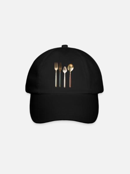 Gabeln und Löffel - Baseballkappe - Schwarz/Schwarz