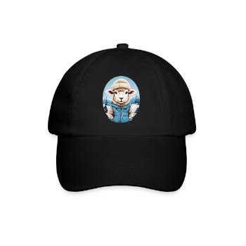 Süßes Schaf - Baseballkappe - Schwarz/Schwarz - Vorne