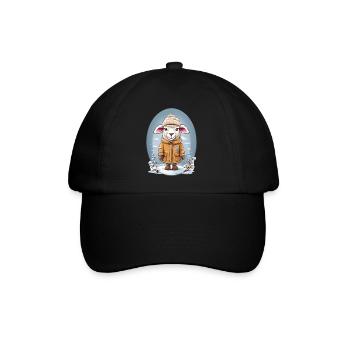 Süßes Schaf - Baseballkappe - Schwarz/Schwarz - Vorne