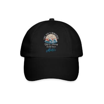 Uhr Leben Kunst - Baseballkappe - Schwarz/Schwarz - Vorne