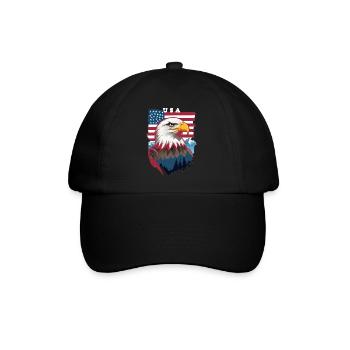 Weißkopfseeadler - Baseballkappe - Schwarz/Schwarz - Vorne