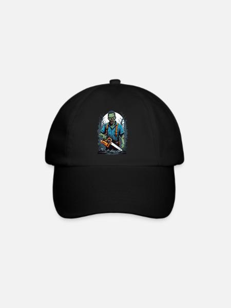 Zombie mit Kettensäge - Baseballkappe - Schwarz/Schwarz
