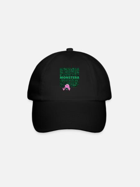 Monstera Monster - Baseballkappe - Schwarz/Schwarz