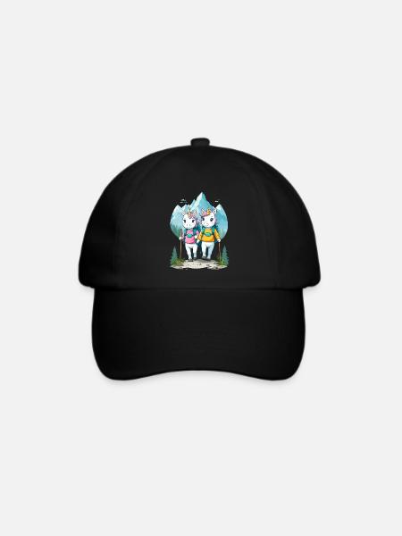Wanderer Einhörner - Baseballkappe - Schwarz/Schwarz