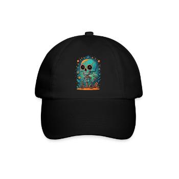 Skelett - Baseballkappe - Schwarz/Schwarz - Vorne