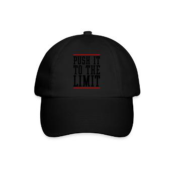 Push It To The Limit Motivation - Baseballkappe - Schwarz/Schwarz - Vorne