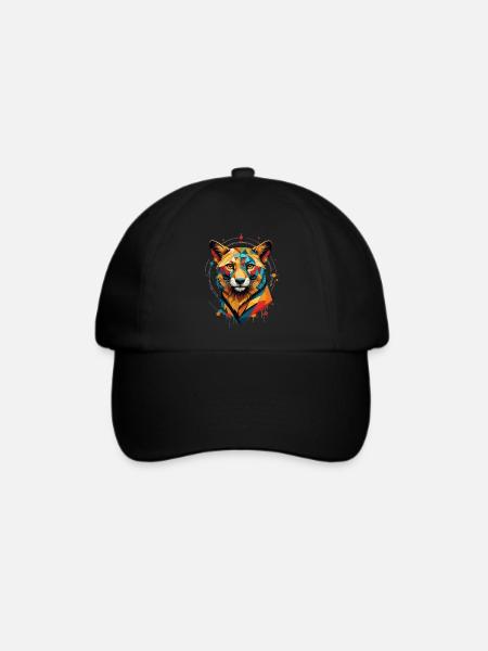 Abstraktes Tier - Baseballkappe - Schwarz/Schwarz