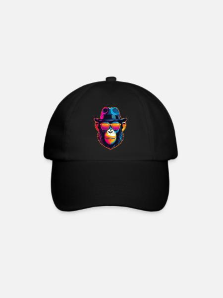 Neon-Affe - Baseballkappe - Schwarz/Schwarz