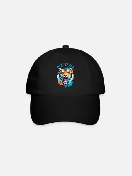 Nepalesischer Tiger - Baseballkappe - Schwarz/Schwarz