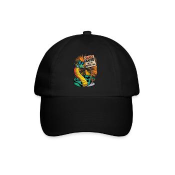 Coole Schlange - Baseballkappe - Schwarz/Schwarz - Vorne