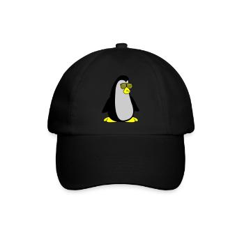 cool Pinguin 002 - Baseballkappe - Schwarz/Schwarz - Vorne